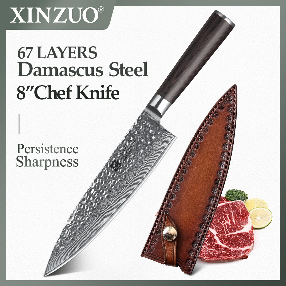 XINZUO 8 "Kochmesser Pro Japanischen Damaskus Stahl Küchenmesser High Carbon Edelstahl Fleisch