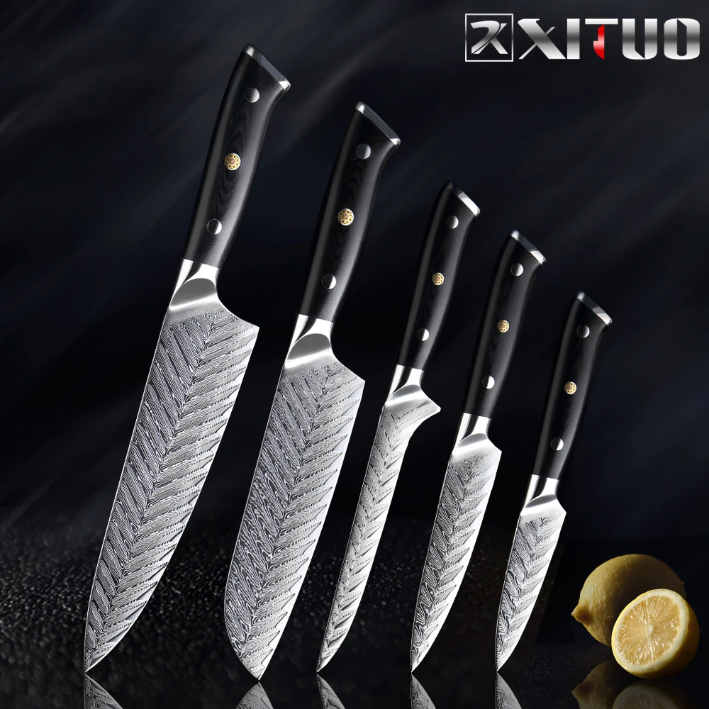 XITUO Kochmesser Set Damaskus Kochmesser VG10 Professionelle Küche Messer Fleisch Messer Zerlegung
