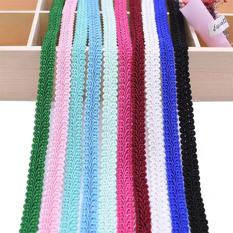 5/10M 12Mm Kant Trimmen Lint Polyester Duizendpoot Gevlochten Kant Naaien Kleding Accessoires Curve