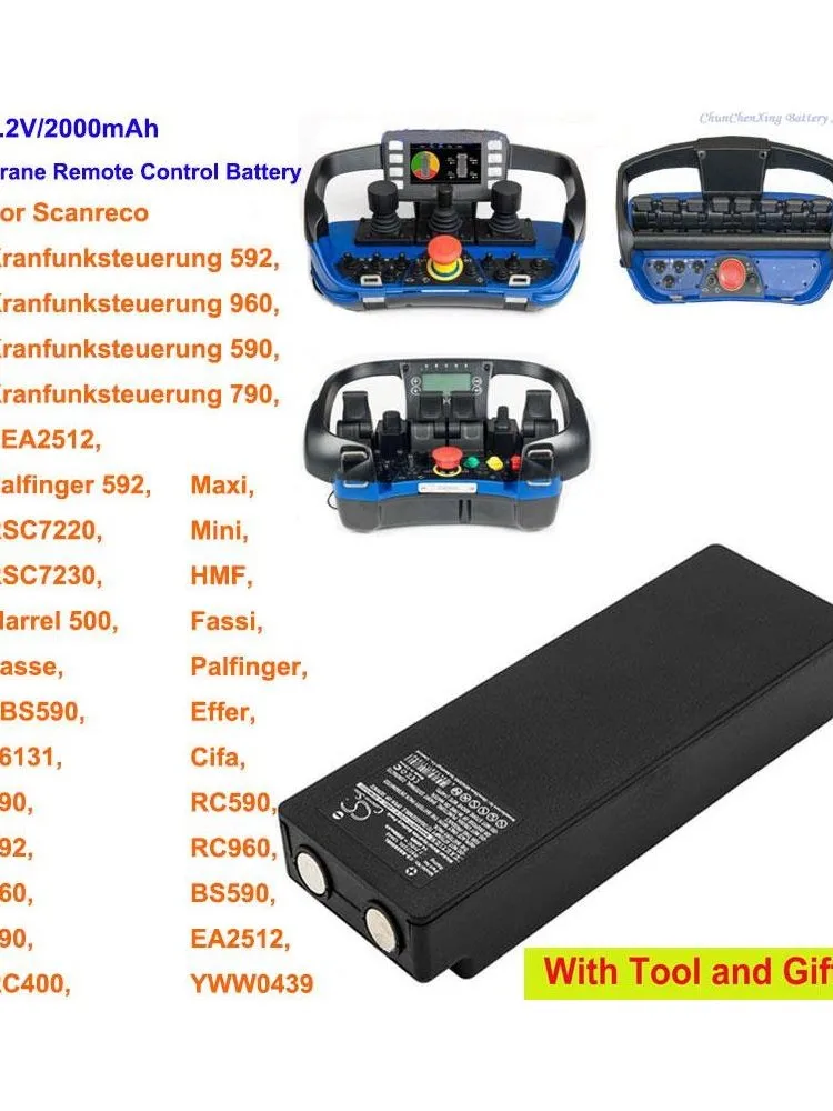 Cameron Sino 2000mAh Batterie für Scanreco BS590,EA2512,FBS590,Kranfunksteuerung