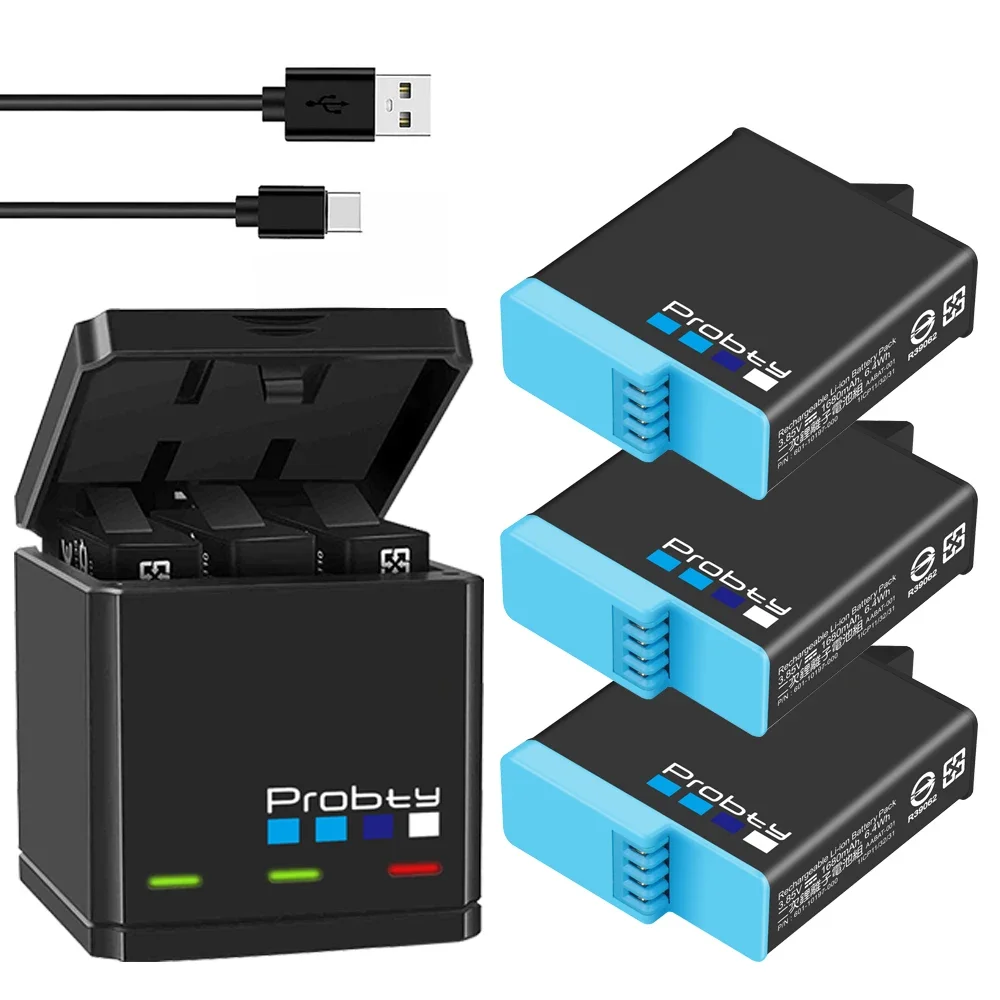 1680mAh Hero 8 7 Batterie oder 3 Slot Batterie Ladegerät Fall für Gopro Hero 8 7 Hero 6 Hero 5