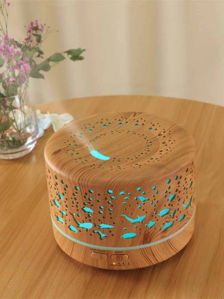 700ml Holzmaserung Aroma Diffusor Hause Luftbefeuchter Farbe Licht Ätherisches Öl Diffusor