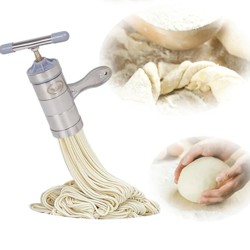 Edelstahl Handheld Noodle Maker Manuelle Presse Nudel Und Pasta Maschine Für Küche Werkzeug Mit 5