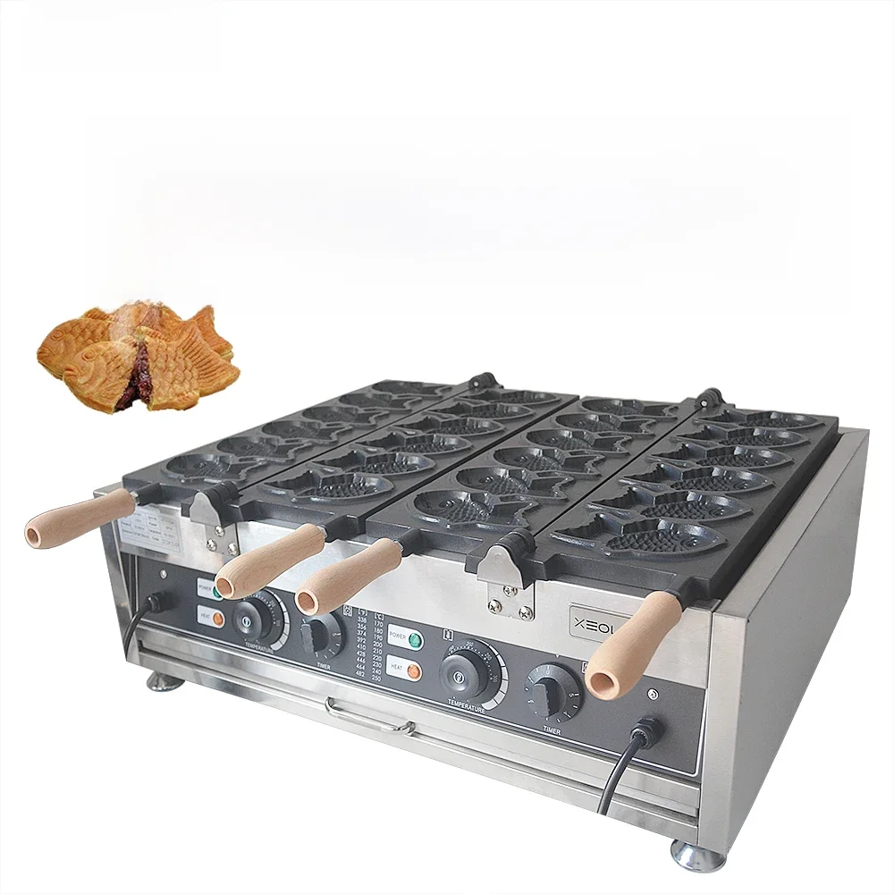 Xeoleo elektrische Fisch waffeleisen Taiyaki Maschine Fisch kuchen hersteller 6 Stück * 2 Waffel