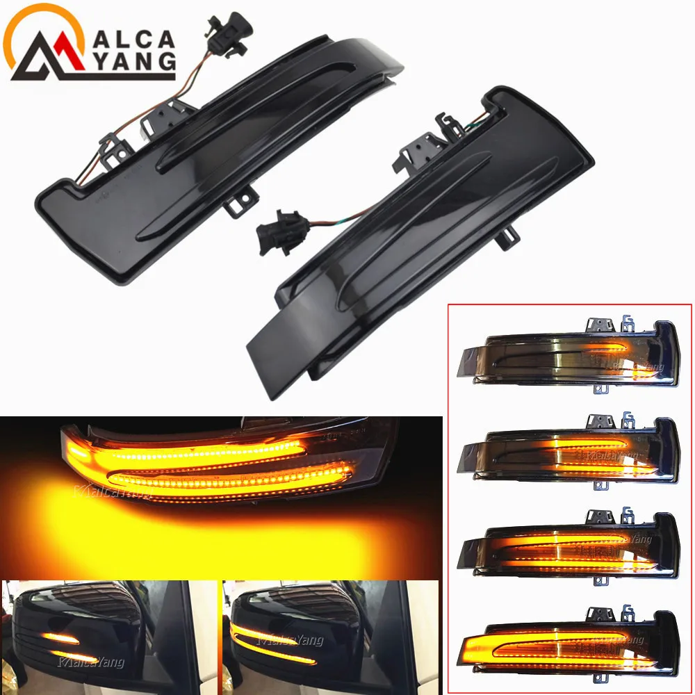 2pcs Dynamic Turn Signal LED Light Side Mirror Indicator For Mercedes Benz W204 CLA A B C E S GLA