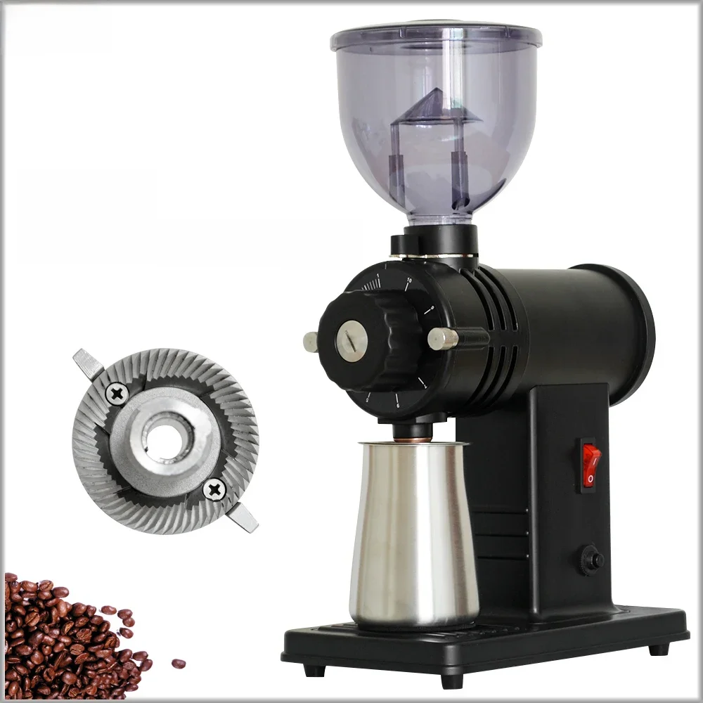 Xeoleo Elektrische Kaffeemühle, 60 mm S/S, flacher Grat, Kaffeemühle, 10 Stufen, Espressomühle, elektrische Schleifmaschine