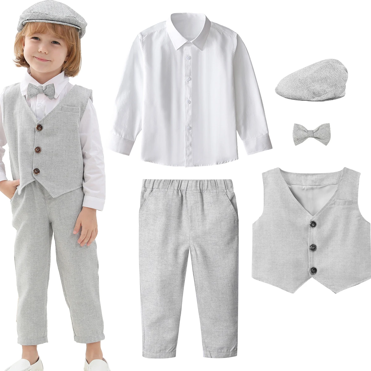 Kinderkleidung Jungen Hochzeitsanzug Kleinkind Gentleman Outfit Kleinkind Geburtstag Taufe Set Baby