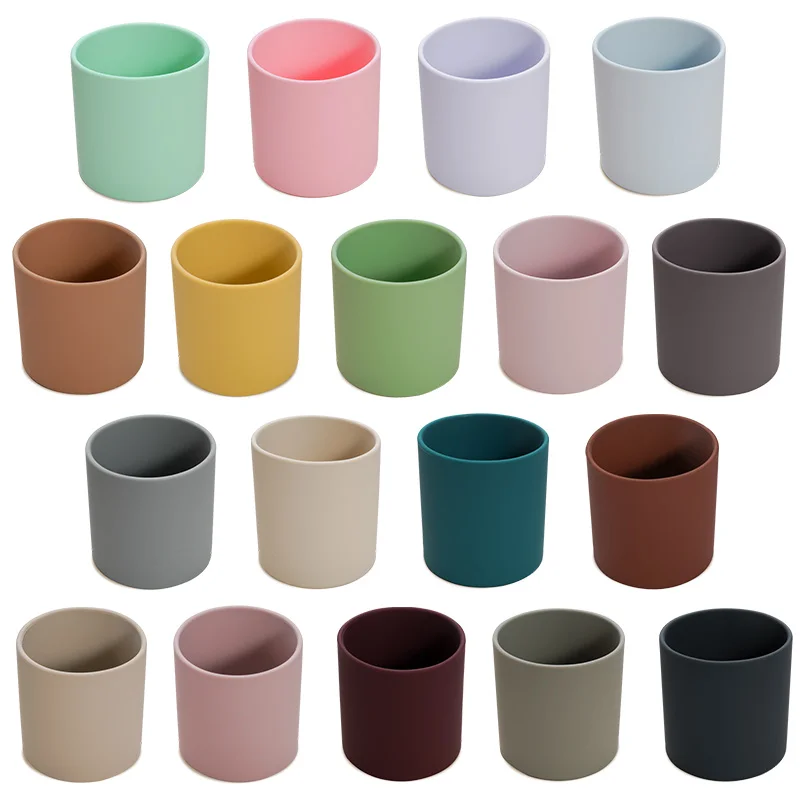 Baby lernen, Tasse trinken, Trinkgeschirr, Silikonbecher für Kleinkinder und Kinder, auslaufsichere