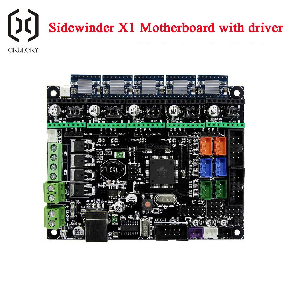 Artillery Sidewinder X1 3D-Drucker-Bausatz - Genius 5-teiliges Treiber-Set & 8-Bit-Motherboard Original Authentisches 3D-Dru