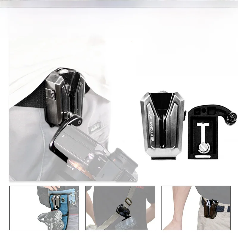 Metall Kamera Taille Schnalle mit 1/4 Quick Release Clamp Holster Kamera Taille Halter Platte Kamera Gürtel Halterung Hängen Cli