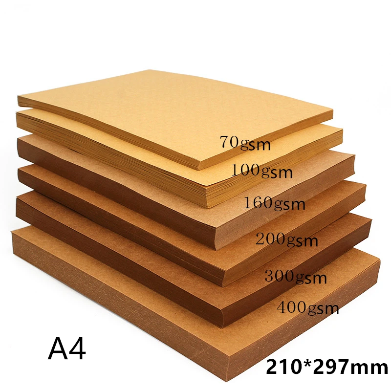 70-200gsm 10/20/50 stücke Hohe Qualität A4 Braun Kraft Papier DIY Handmake Karte, Der Handwerk Papier Dicke Pappe karton