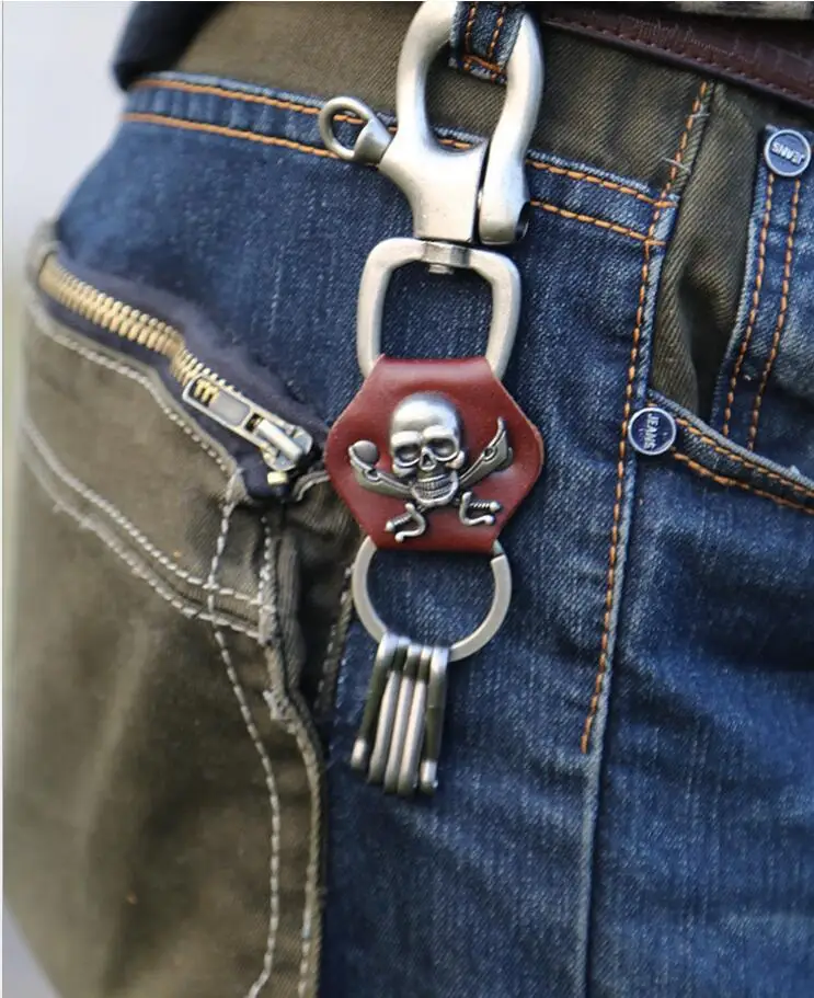 Mode Schlüsselanhänger Männer Schmuck Schwere Skelett Taille Biker Brieftasche Schlüsselanhänger