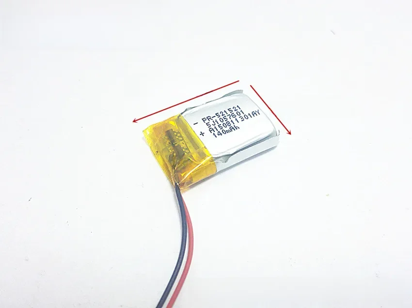 3,7 V 140 mAh 521521 Lithium-Polymer LiPo Akku ionen zellen Für Mp3 Mp4 Mp5 DIY PAD DVD E-book