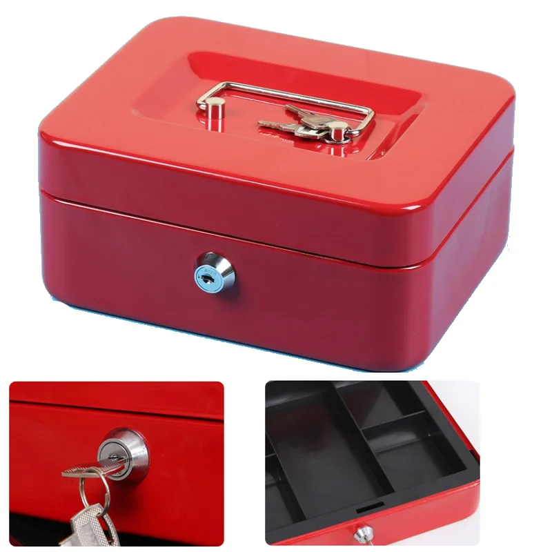 6 "zoll Mini Metall Sparschwein Key Lock/Passwort Petty Münze Bargeld Geld Box Topf Abschließbar Cash Box anzahlung Sicherh