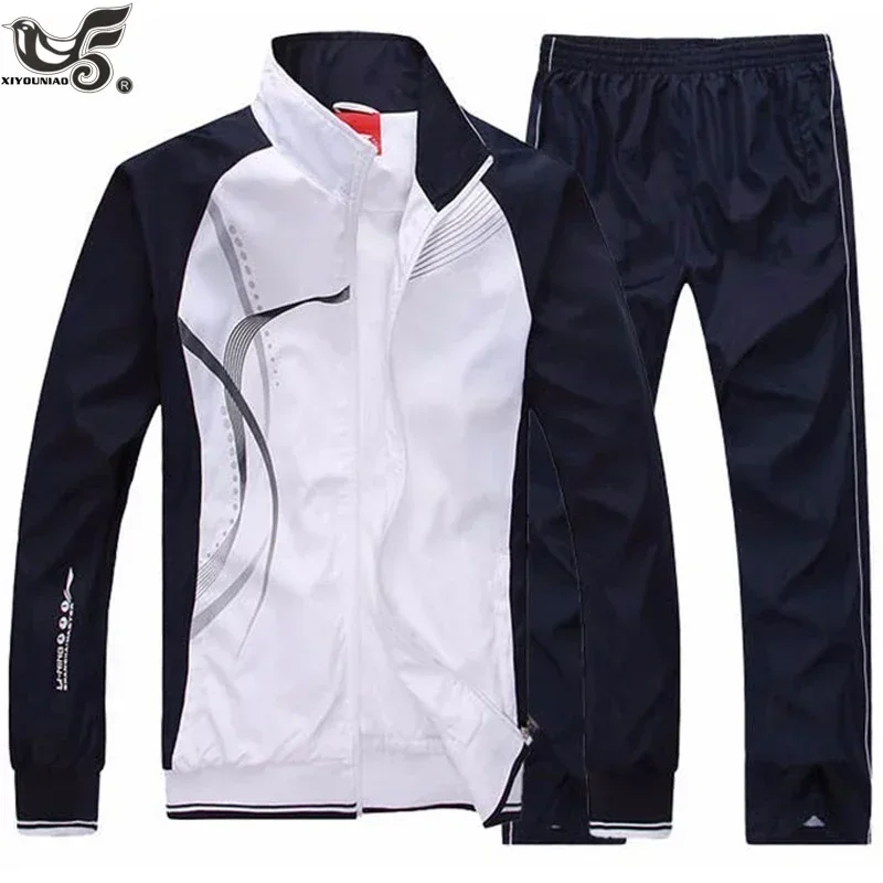 Männer Set Frühling Herbst Jogging Sportswear Zwei Stück Sport Anzug Jacke + Jogginghose Sweatsuit