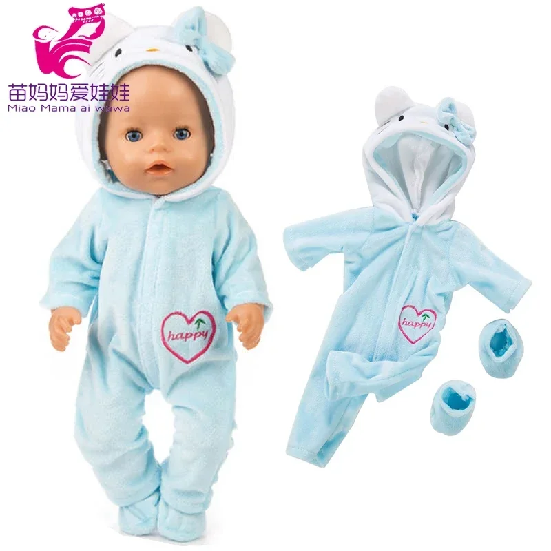 Puppe Winter Kleidung Passt für 17 Inch Baby Puppe Kitty Outfit Set für 40cm Reborn Baby Puppe Mantel Hoodie anzug für Spielzeug