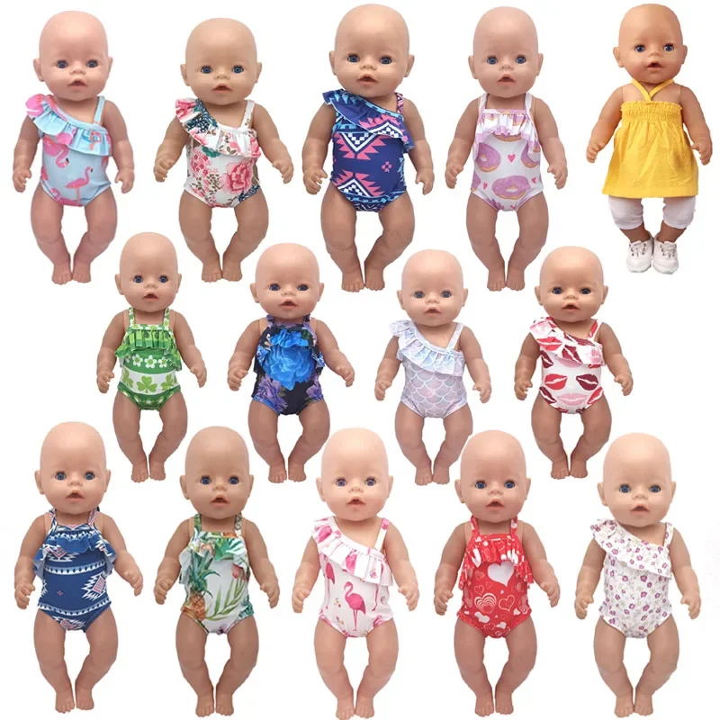 Fit für 43cm Geboren Baby Puppe Kleid Puppe Badeanzug 18 "Puppe Schwimmen Kleidung