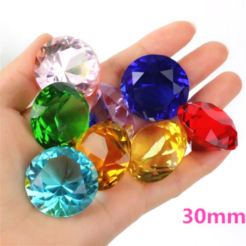 30mm Kristall glas Diamant Wohnkultur ornamente FengShui Ornamente Dekorative Ball Für hochzeit