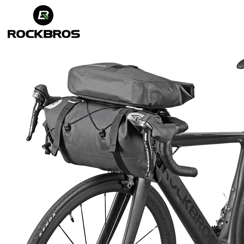 Rockbros wasserdichte fahrrad front tasche große kapazität rohr taschen mtb fahrrad lenker tasche