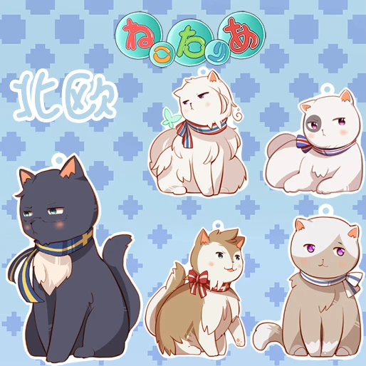 Animation Power Hetalia welt Falten Neko So Nette Schlüssel Halter Keychain Doppel Druck Schlüsselanhänger Portachiavi Anhänger