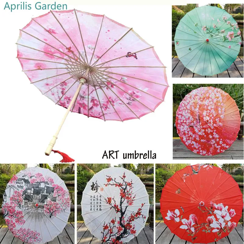 Neue Seide Tuch Öl Papier Regenschirm Regen Frauen Decor Vintage Dance Prop Pfirsich Blüte Chinesische Immatiible Kulturellen So