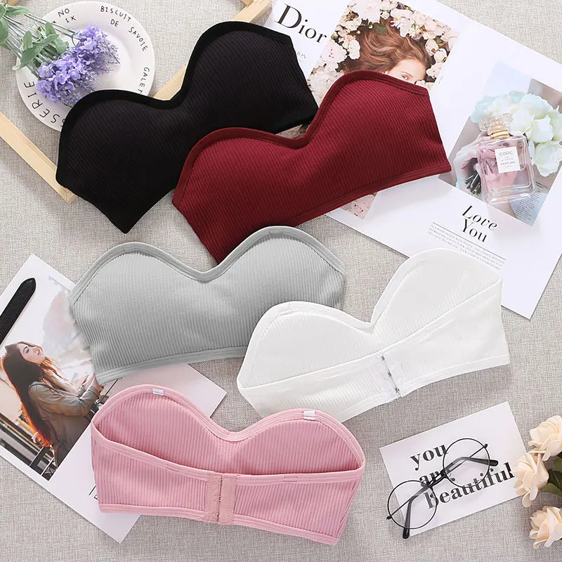 Trägerloser BH, Röhrenoberteil, Damen, bauchfreies Top, unsichtbarer BH, 3/4-Cup-Unterwäsche, sexy Dessous, Baumwolle, Bandeau-B