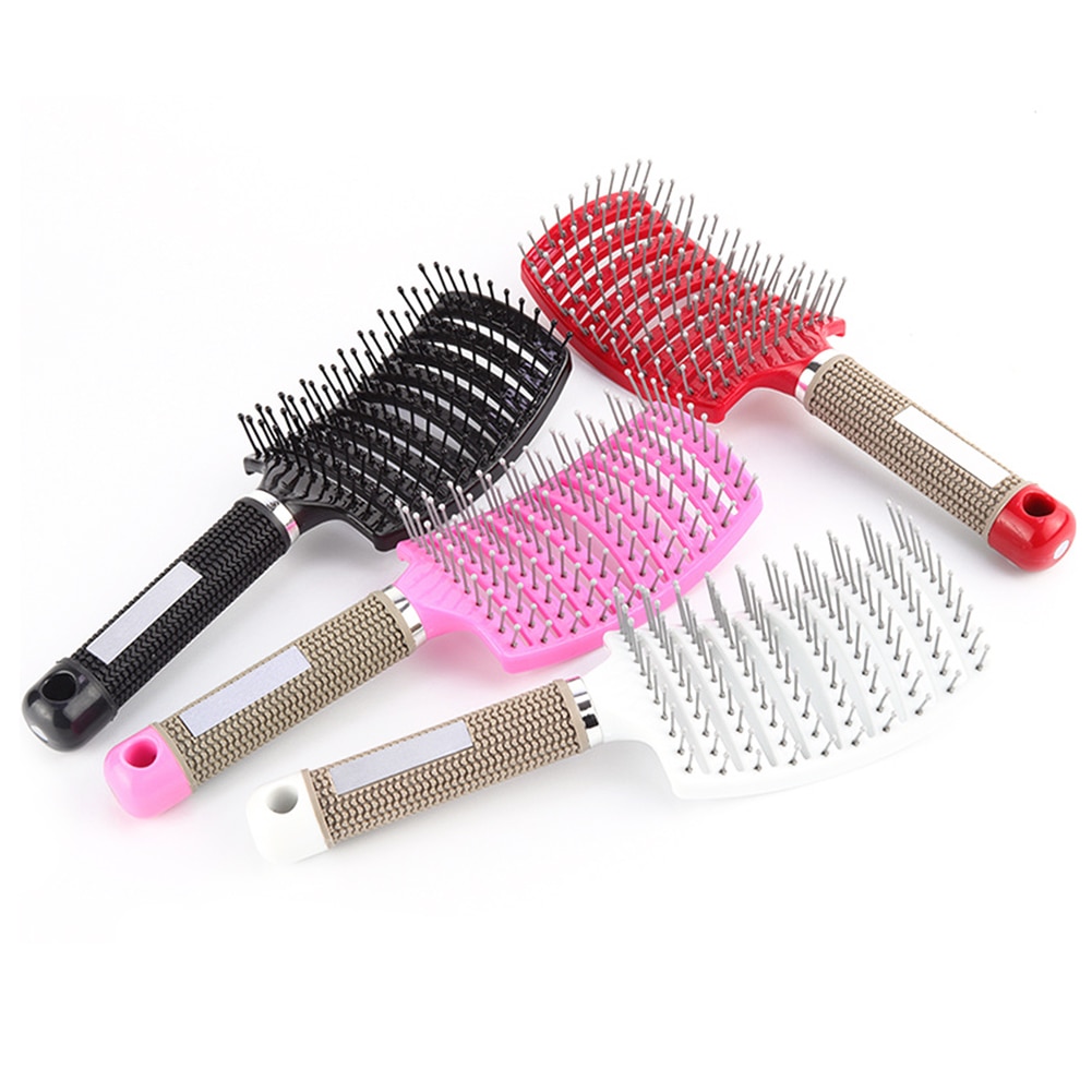 Salon Hairbrush Massager Hair Comb Women Men Hairdressing Styling Tool Scalp Portable Hairdressing Curved Curls Comb