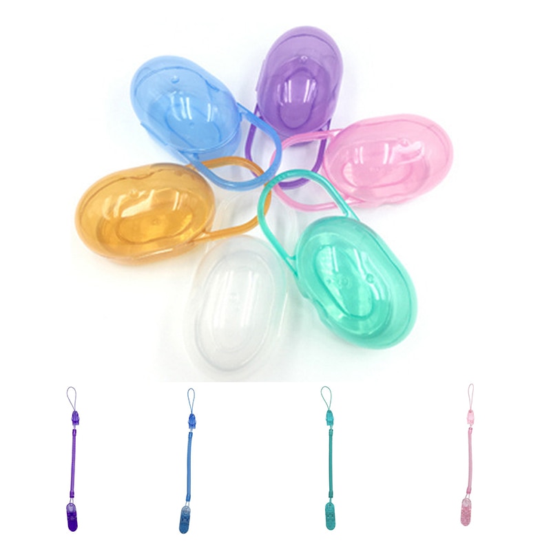 Baby Infant Toddler Dummy Pacifier Box Dustproof Kids Soother Nipple Clip Chain Holder Strap Travel Storage Toy for Baby