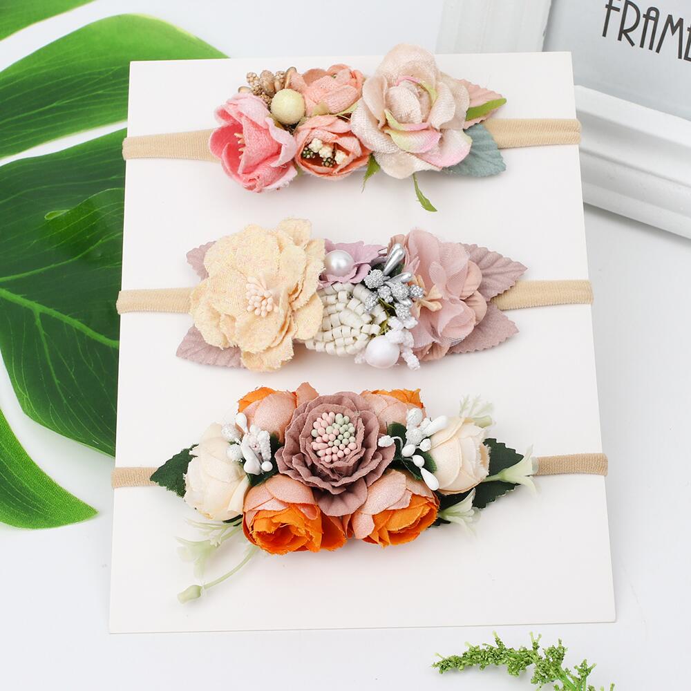 Headband With Flowers Headband For Children Girls Hairband Elastic Hair Band Newborn Baby Accessories повязка на голову детям