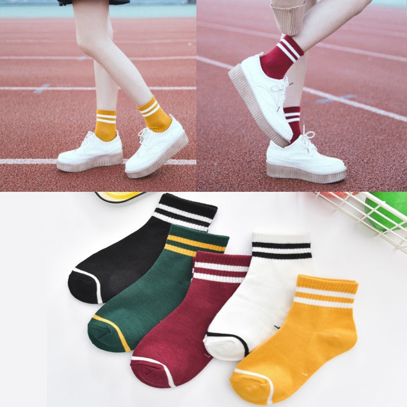 5 pair Children's Cotton Socks Student Socks Kids Sock Floor Socks Autumn Winter Spring Boys And Girls Multi Color Sock
