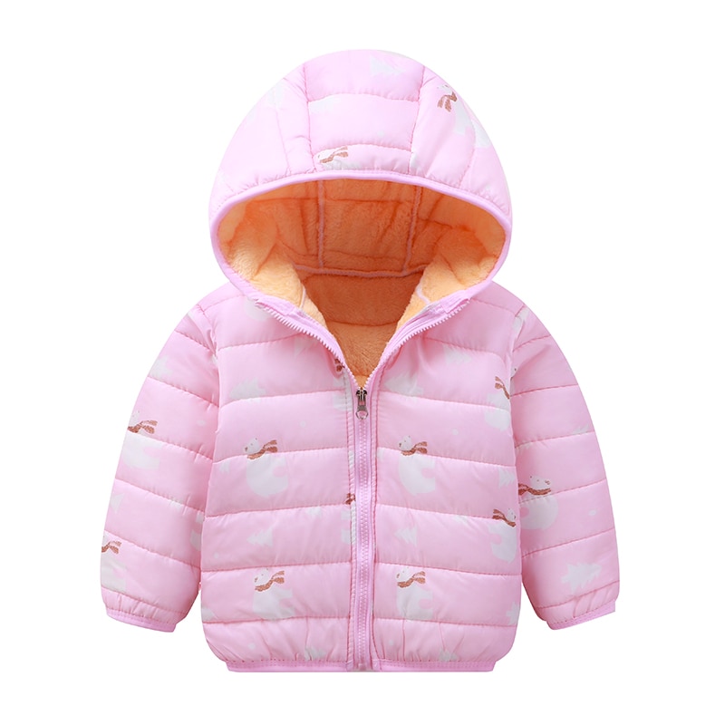 Fashion Winter Boys Jacket Children's Coat Winter Girl Pattern Cartoon Bear Warm Baby Hooded Cotton Jacket Girls Winter Coa