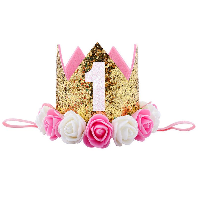 2020 Baby Accessories Infant Girls Baby Crown Headband Lovely Newborn Kids My First Birthday Party Head Hair Band