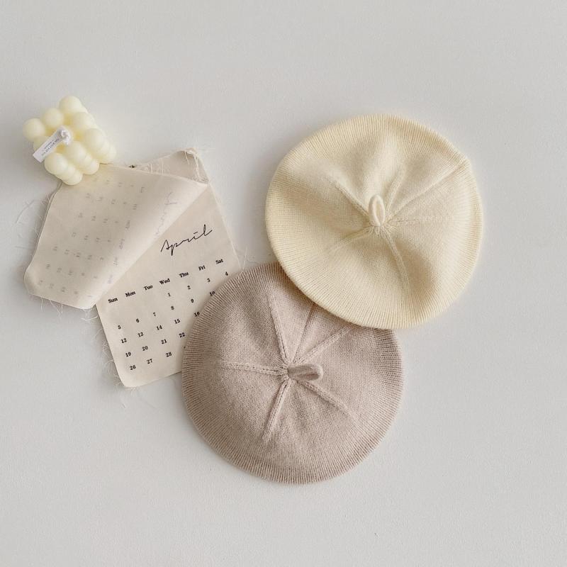 Fashion Knit Beret Children Baby Hats Autumn Winter Styling Accessories Hipster Painter Hat For Girls Kids Bonnet