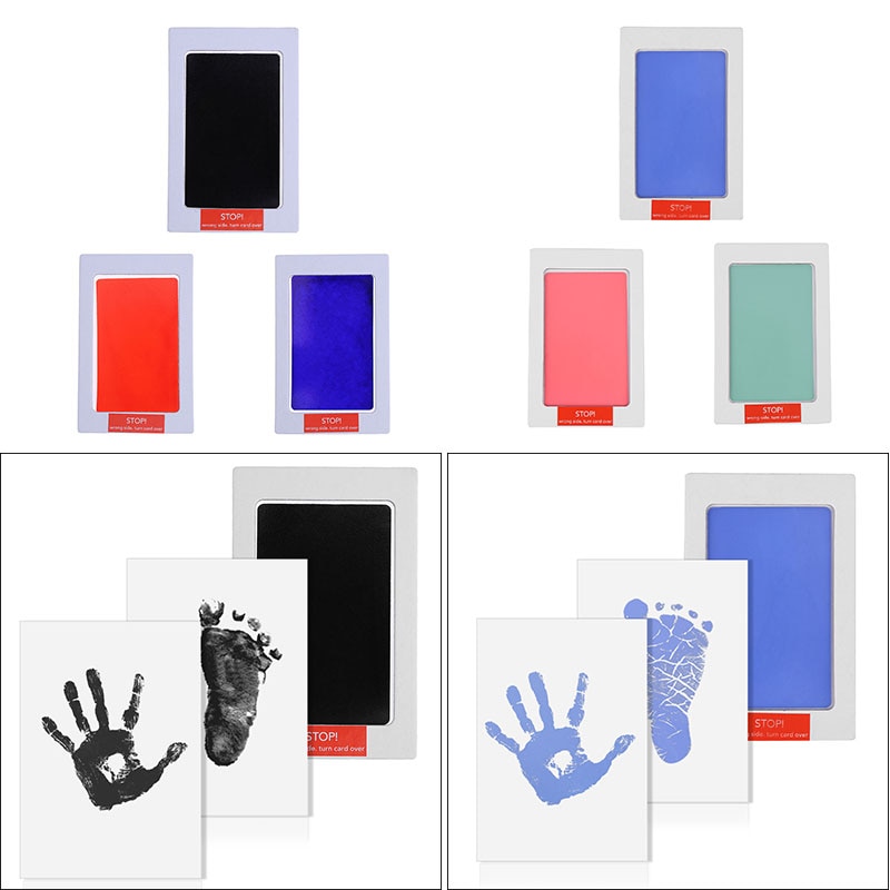Baby Care Non-Toxic Baby Handprint Footprint Imprint Kit Casting Parent-child Hand Inkpad Fingerprint Watermark Infant Clay Toys