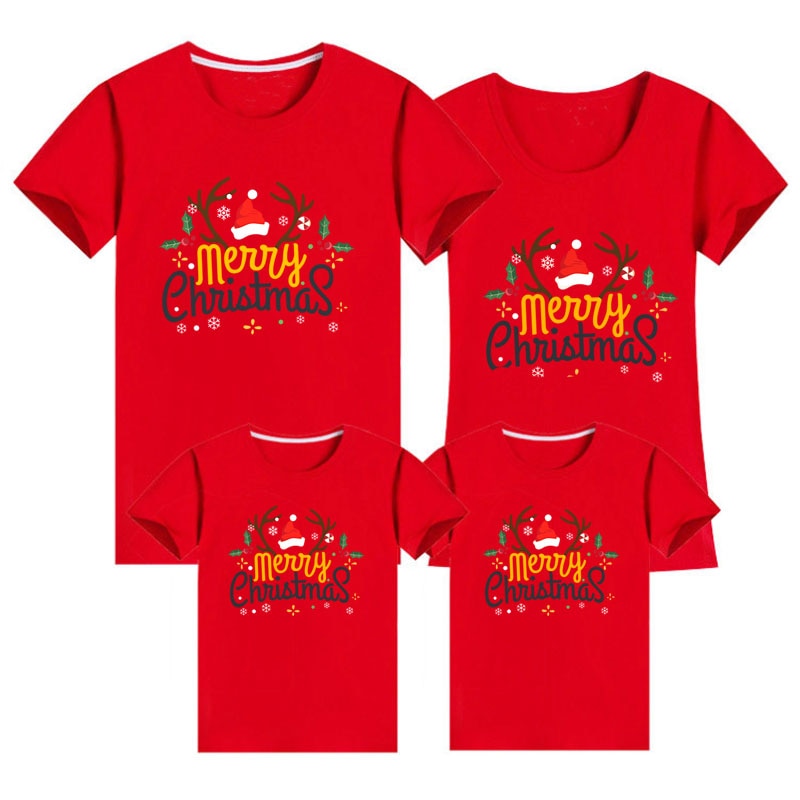 2020 Christmas Family Matching Outfits Mommy Daddy And Me Clothes T-shirt Mother And Daughter New Family Matching Clothes