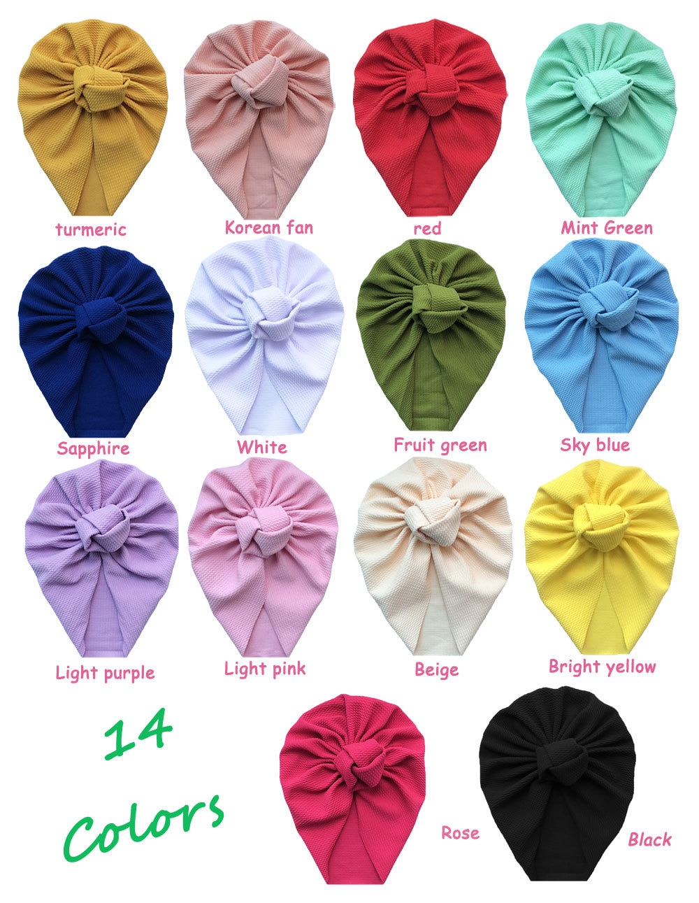 Yundfly New Baby Girls Solid Twisted Hat Newborn Corn Kernels Knotted Turban Children Hair Accessories