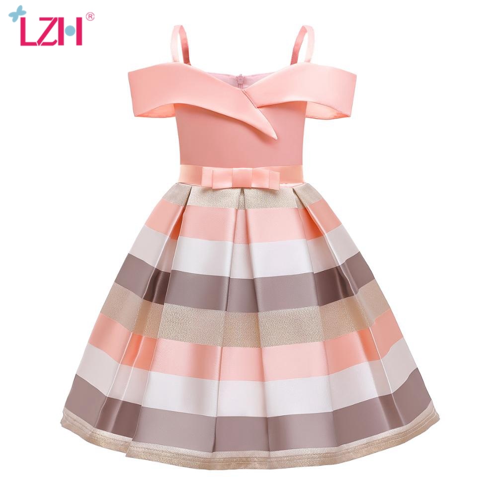 LZH Baby Girls Party Dress Carnival Children Clothes Princess Dress For Kids Evening Dress Flower Girls Wedding Bridesmaid Dress