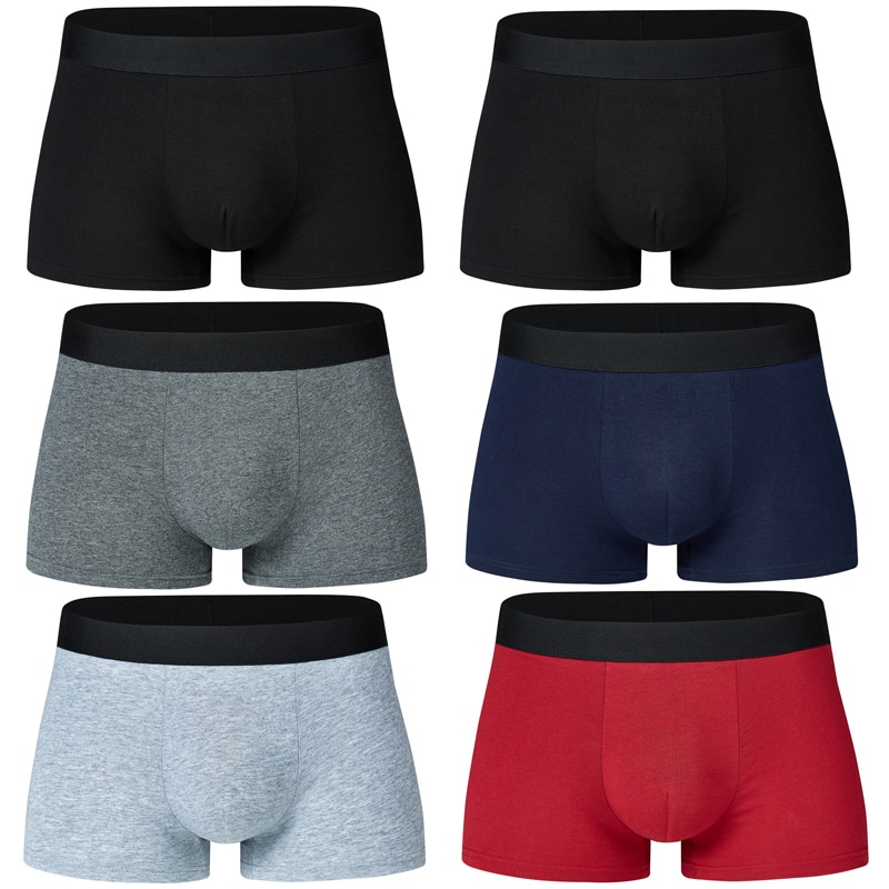 Plus Size Male Underwear 6 Pcs/lot Men Underwear Boxers Shorts Cotton Cuecas Boxer Men Solid Underpants Man Boxer Large