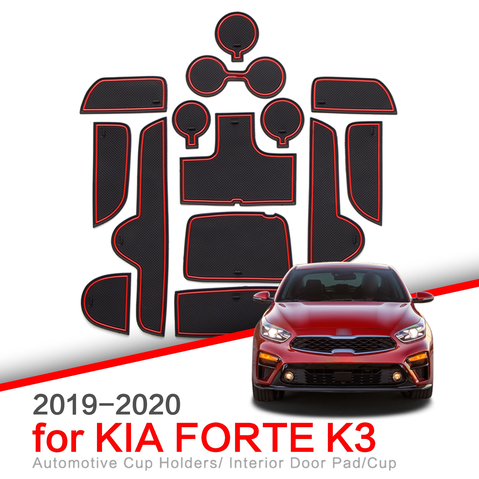 ZUNDUO Auto Anti-Slip Tor Slot Tasse Matte für KIA Forte K3 Cerato 2019-2021 Tasse Halter Nicht-slip