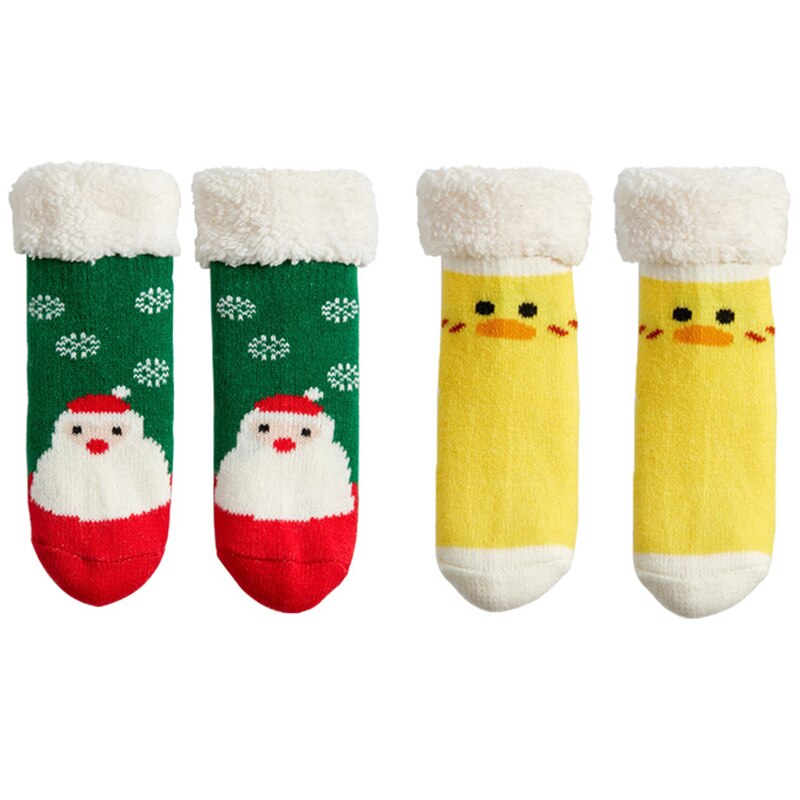 2020 New Plus Thick Terry Christmas Gift Socks Boys Girls Winter Keep Warm Anti-Slip Floor Socks Baby Socks 21 Colors