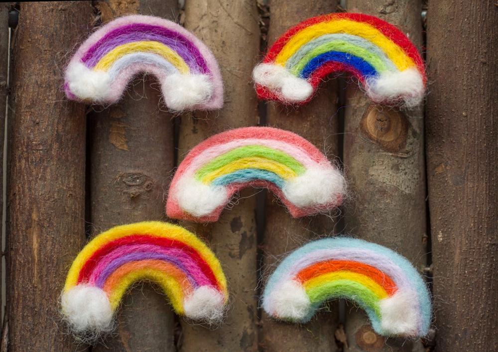 Wool Felt Rainbow Newborn Photography Prop Handmade Studio Photo Accessories Baby Shooting