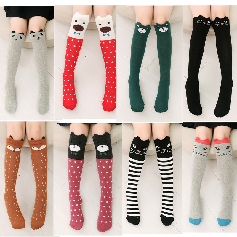 Children's Pantyhose 3-12 Years Cotton animal Long Tube Princess Stocking For Girls Knee Socks Kids Dance Tights Christmas