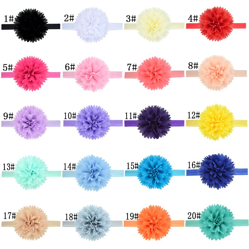 5pcs/lot New Baby Flower Elastic Headband Peony Rose Floral Newborn Toddler Headwear Kids Photo Props Gifts Hair Accessories
