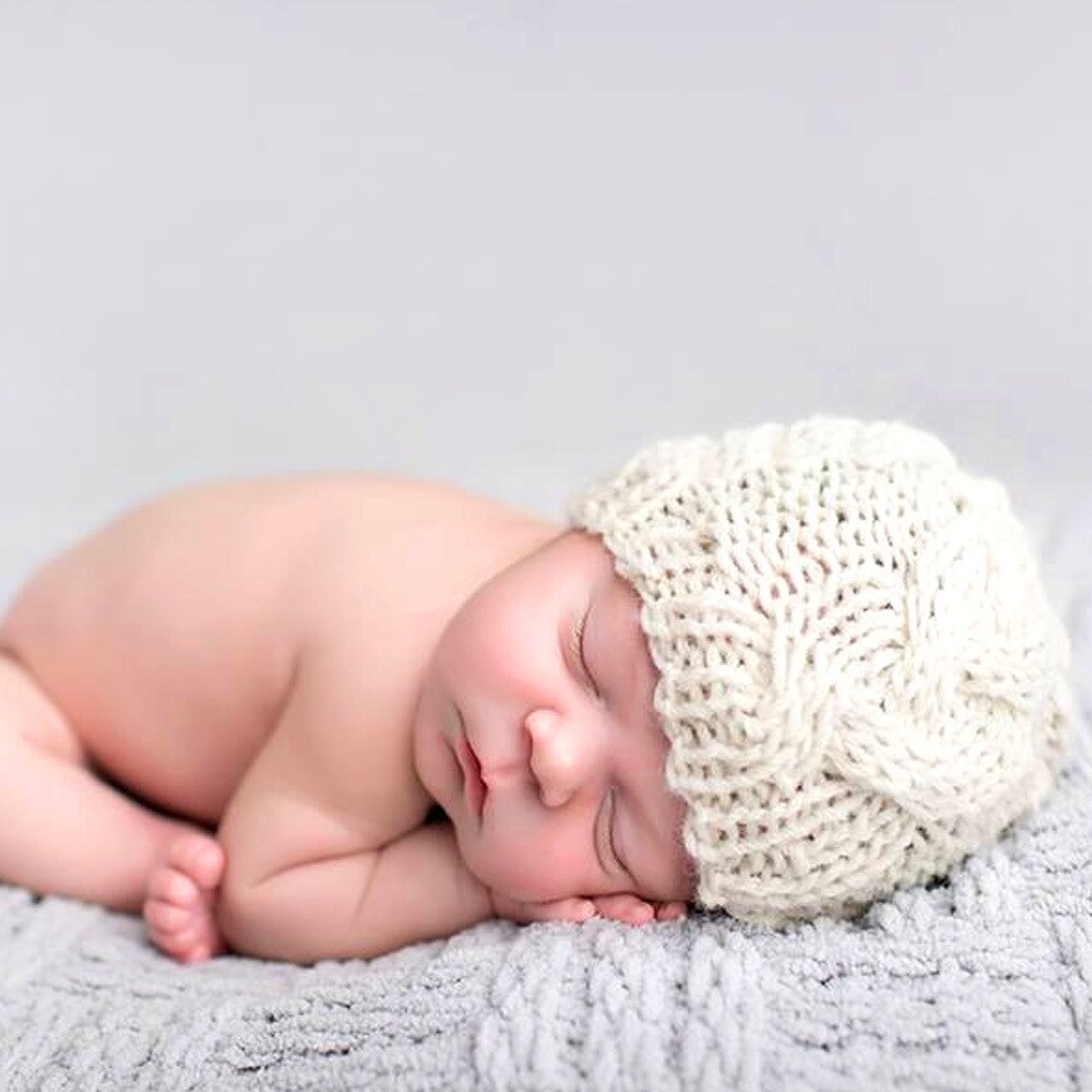 Fashion Autumn Winter Baby Kids Hat Knitted Children Caps Newborn Infant Warmer Headwear Hair Accessories Photography Props