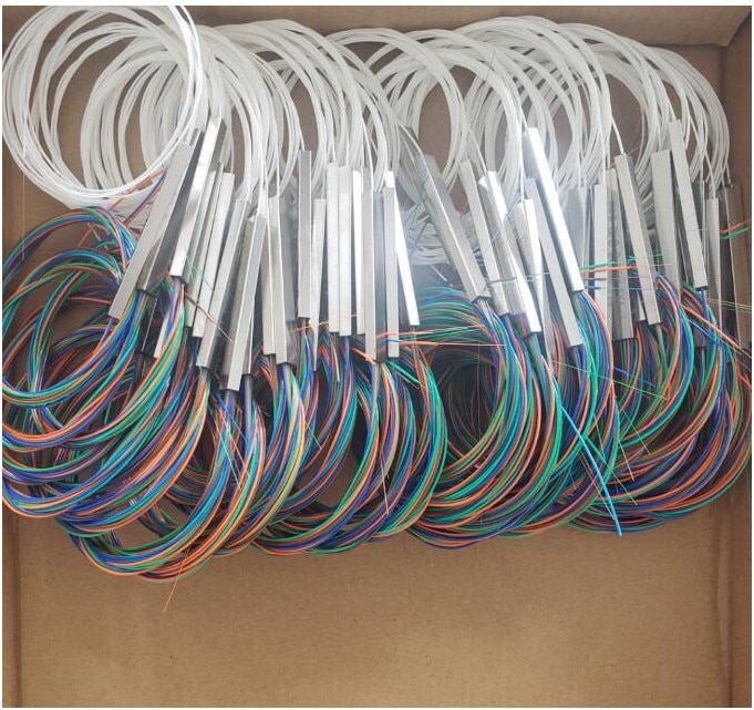 10pcs/lots fiber plc splitter 1x2 1x4 1x8 1x16 color plc optical fiber splitter
