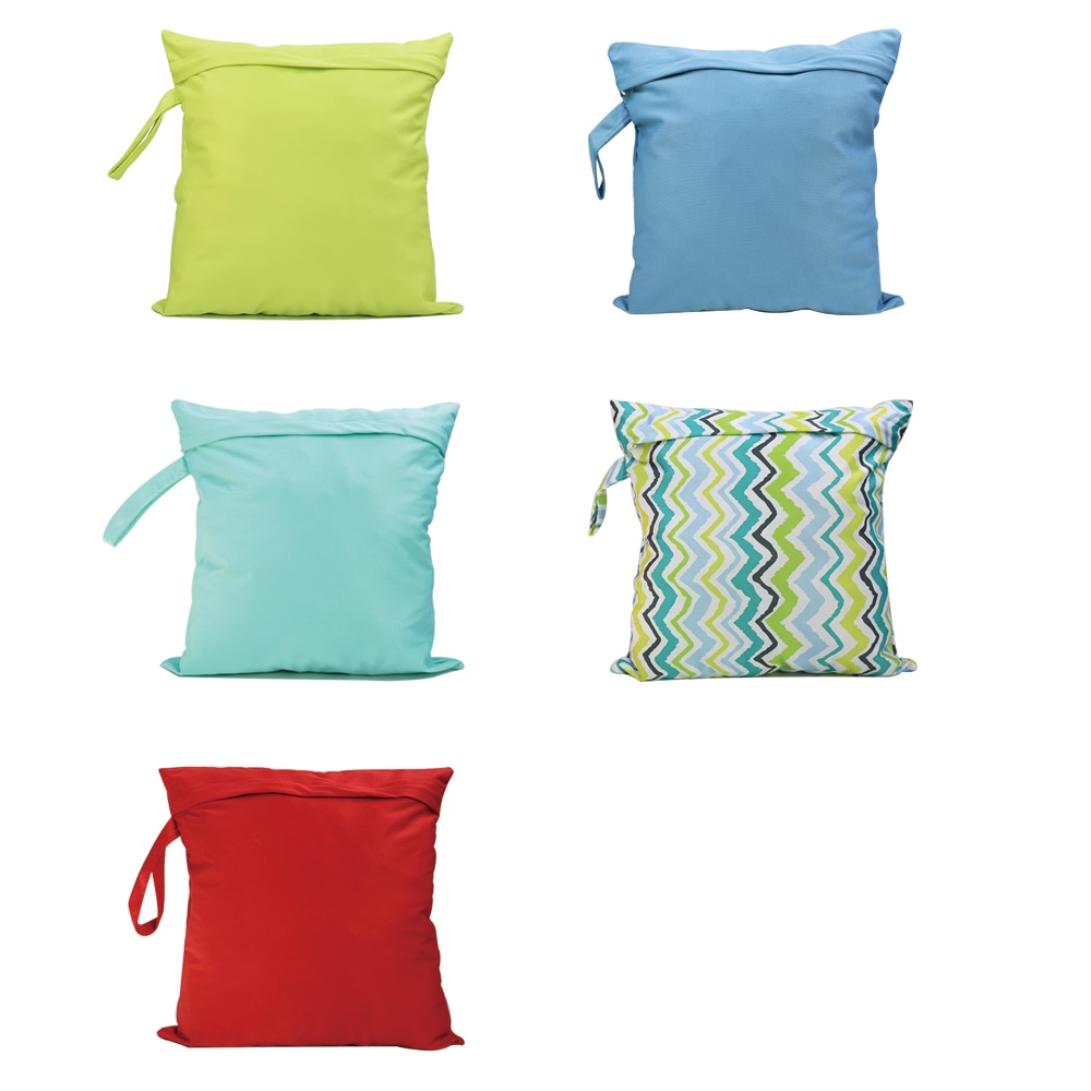 High Quality Plain Color Wet Bag For Cloth Diaper Bag Nappy Bags One Zippered Baby Waterproof Reusable Bags Stock Processing