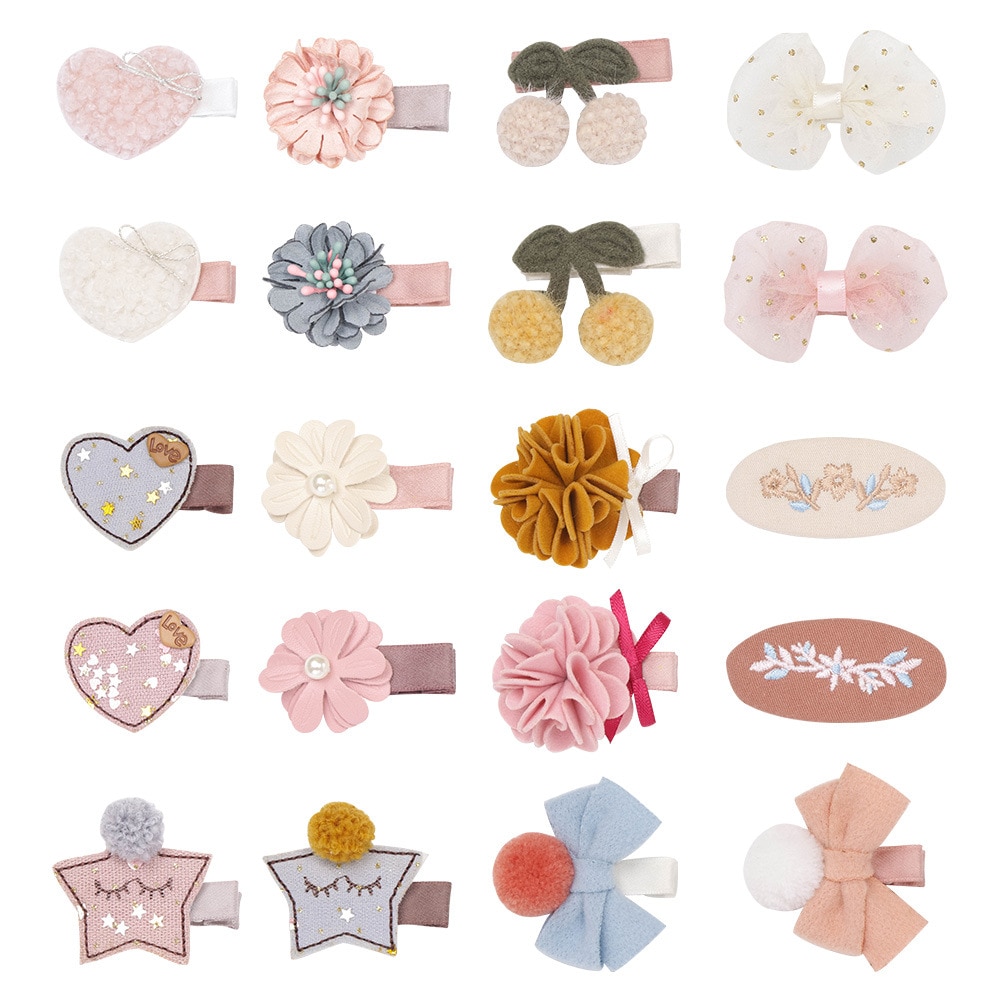 Yundfly 1 PCS Kawaii Toddler Girls Cartoon Hairpins Baby Heart Star Tinny Hair Clip Children Bowknots BB Barrettes