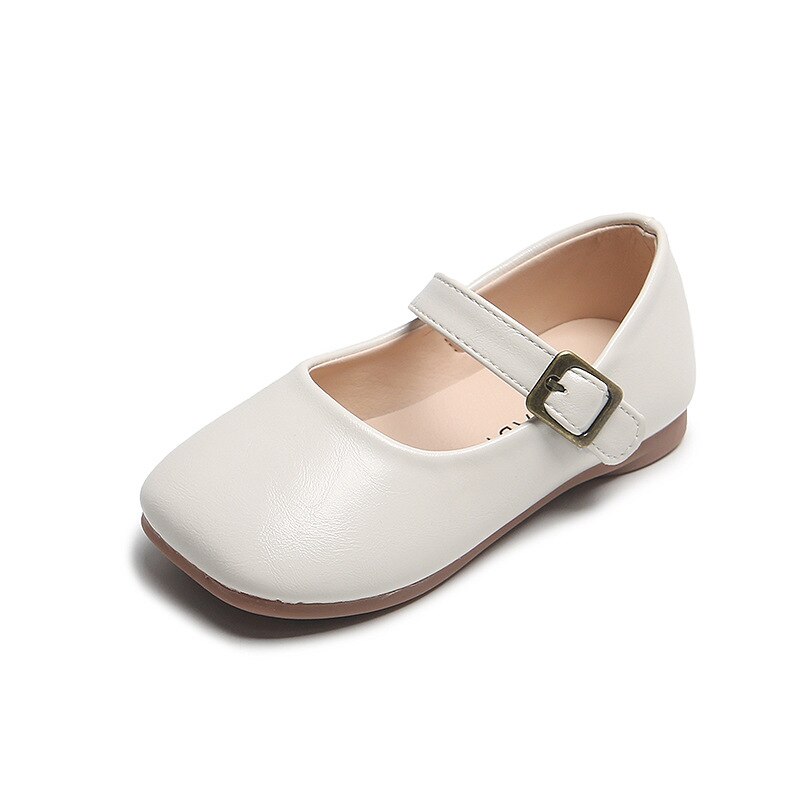 Children's Small Leather Shoes Girls Spring New Fashion Square Toe Flats Girls Soft Sole Princess Shoes Children Single Sho