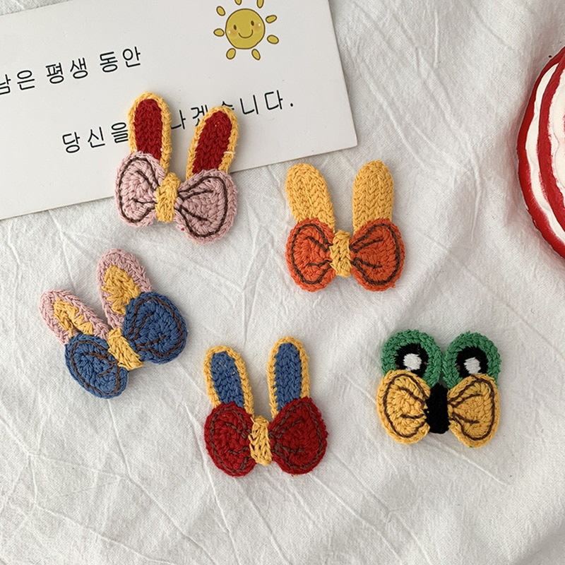 Baby Girls Hair Pins Knitted Hair Clip Hair Accessories Butterfly Hair Styling Tools Ins Hair Wear Headdress Barrettes Bb Clips