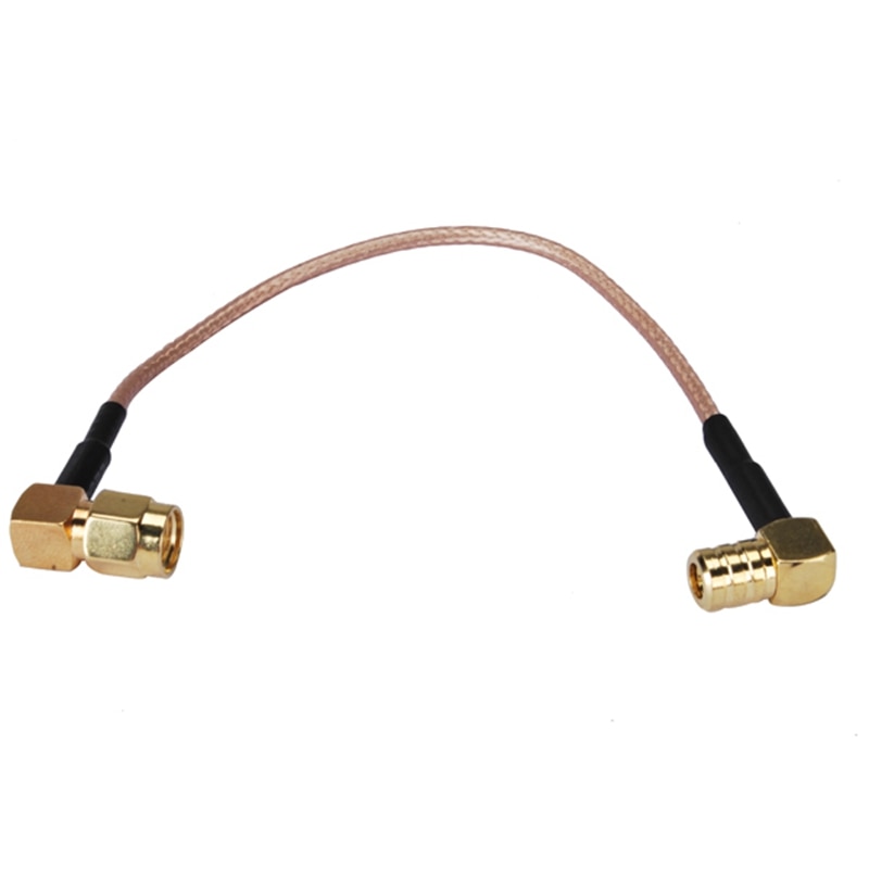 Superbat 2pcs SMA Plug Right Angle to SMB Male (female pin) RG316 15cm Cable Assembly
